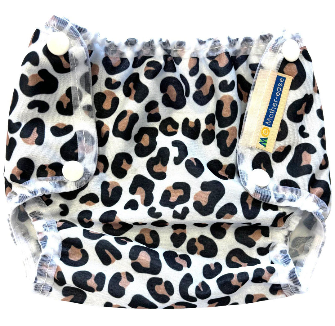 Mother-ease air flow diaper cover leopard print