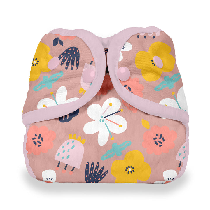 Thirsties waterproof diaper cover bloomy print with snaps