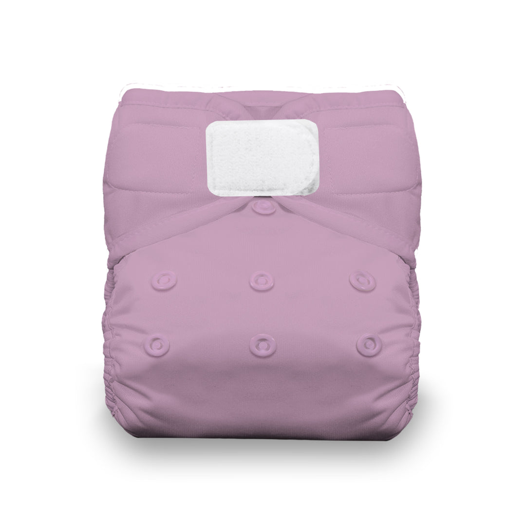 pink purple crocus Thirsties pocket cloth diaper with hook and loop closure