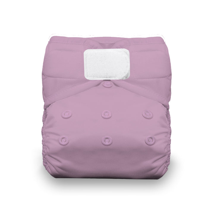 pink purple crocus Thirsties pocket cloth diaper with hook and loop closure