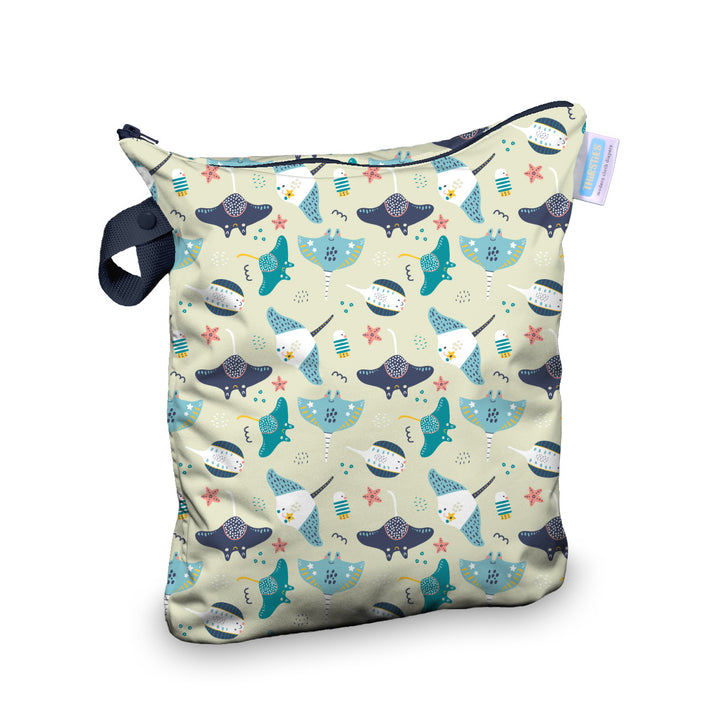 Thirsties waterproof deluxe wet bag ray print for swim diapers