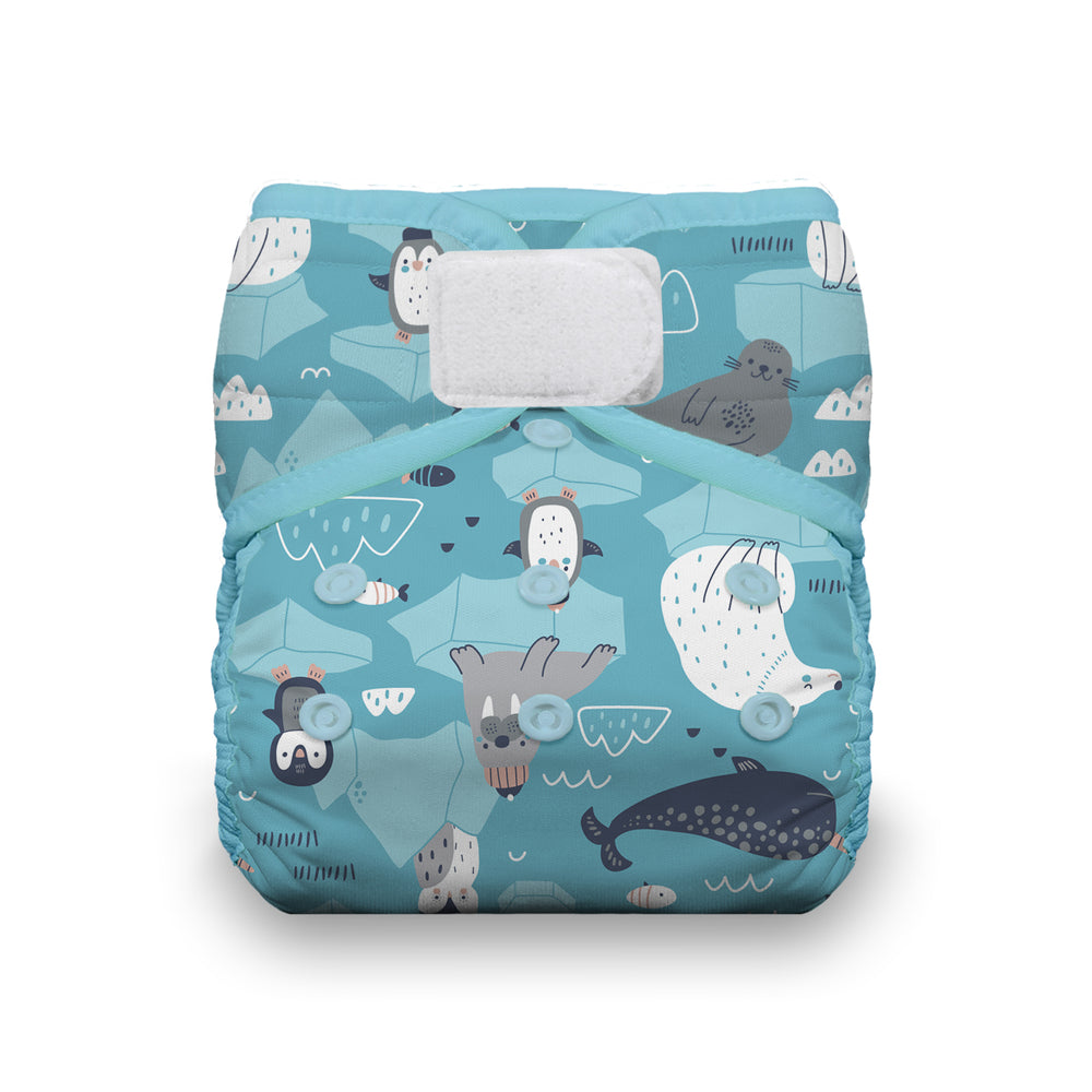 Thirsties one size pocket diaper with cotton inside hook and loop ice flow print