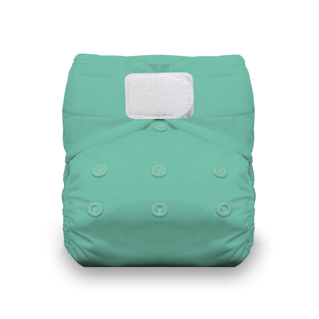 Thirsties natural cotton pocket cloth diaper opal light green with hook and loop closure