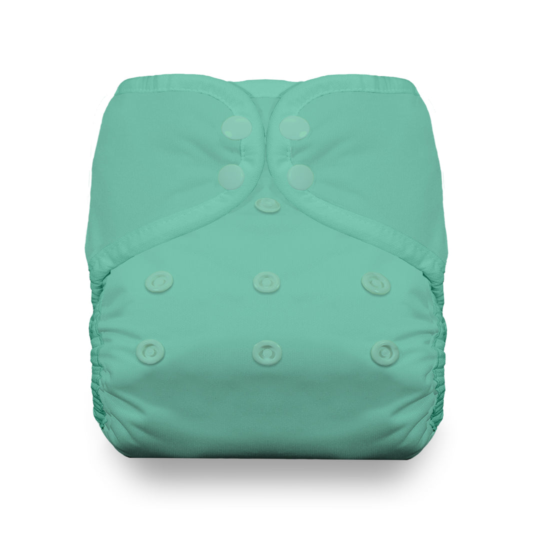 thirsties natural cotton pocket diaper snap closure opal light green