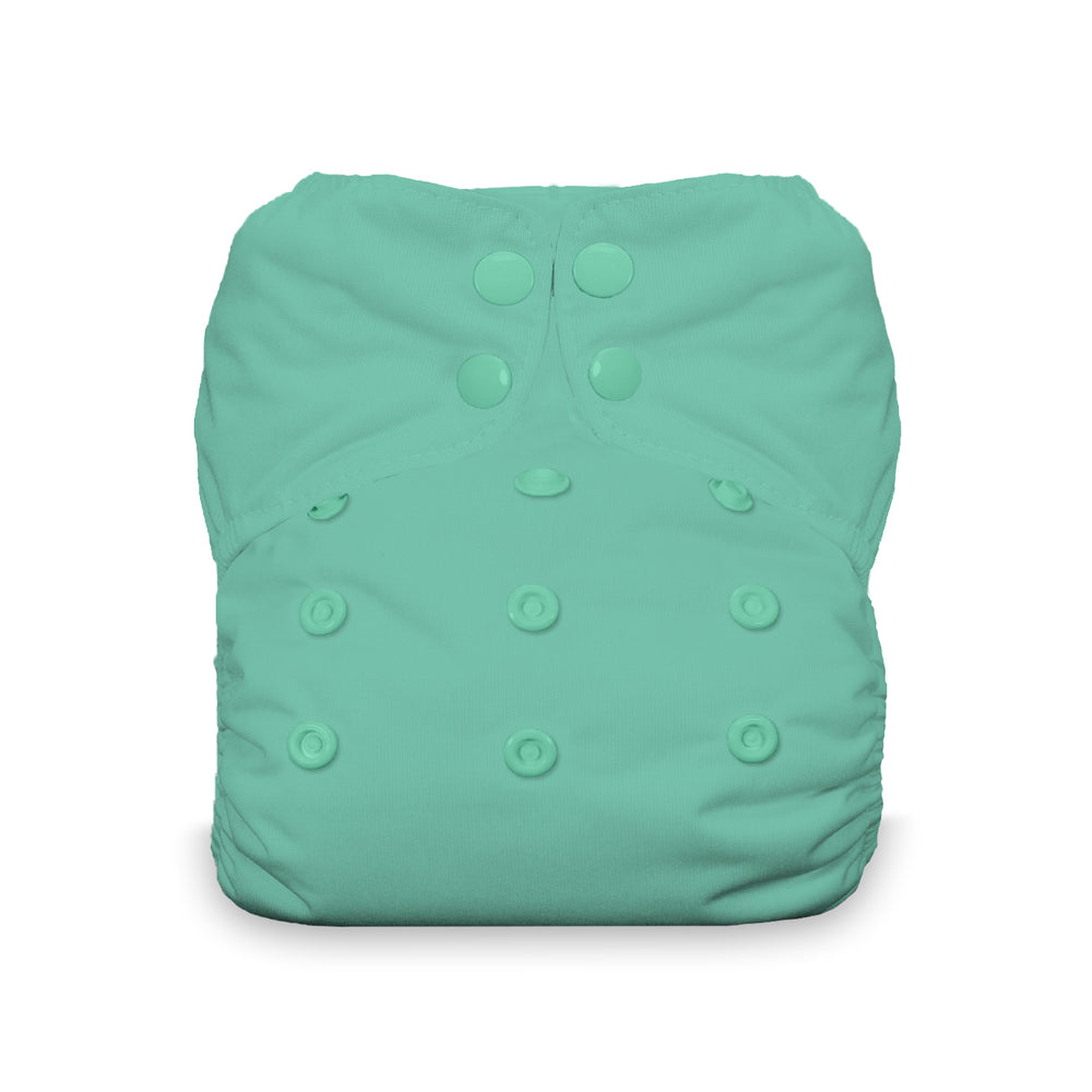 Thirsties natural cotton all in one cloth diaper snaps opal green for baby