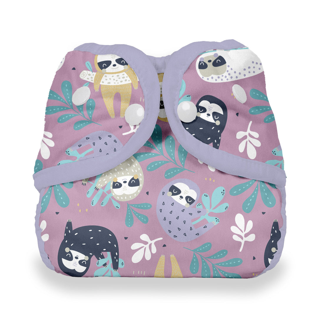 Thirsties waterproof diaper cover sloth life print with snaps