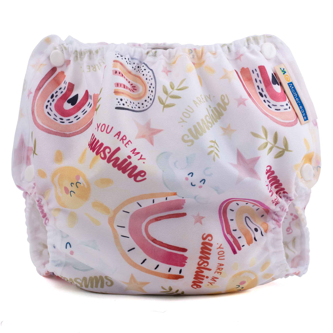 Mother-ease Air Flow diaper Cover you are my sunshine rainbow