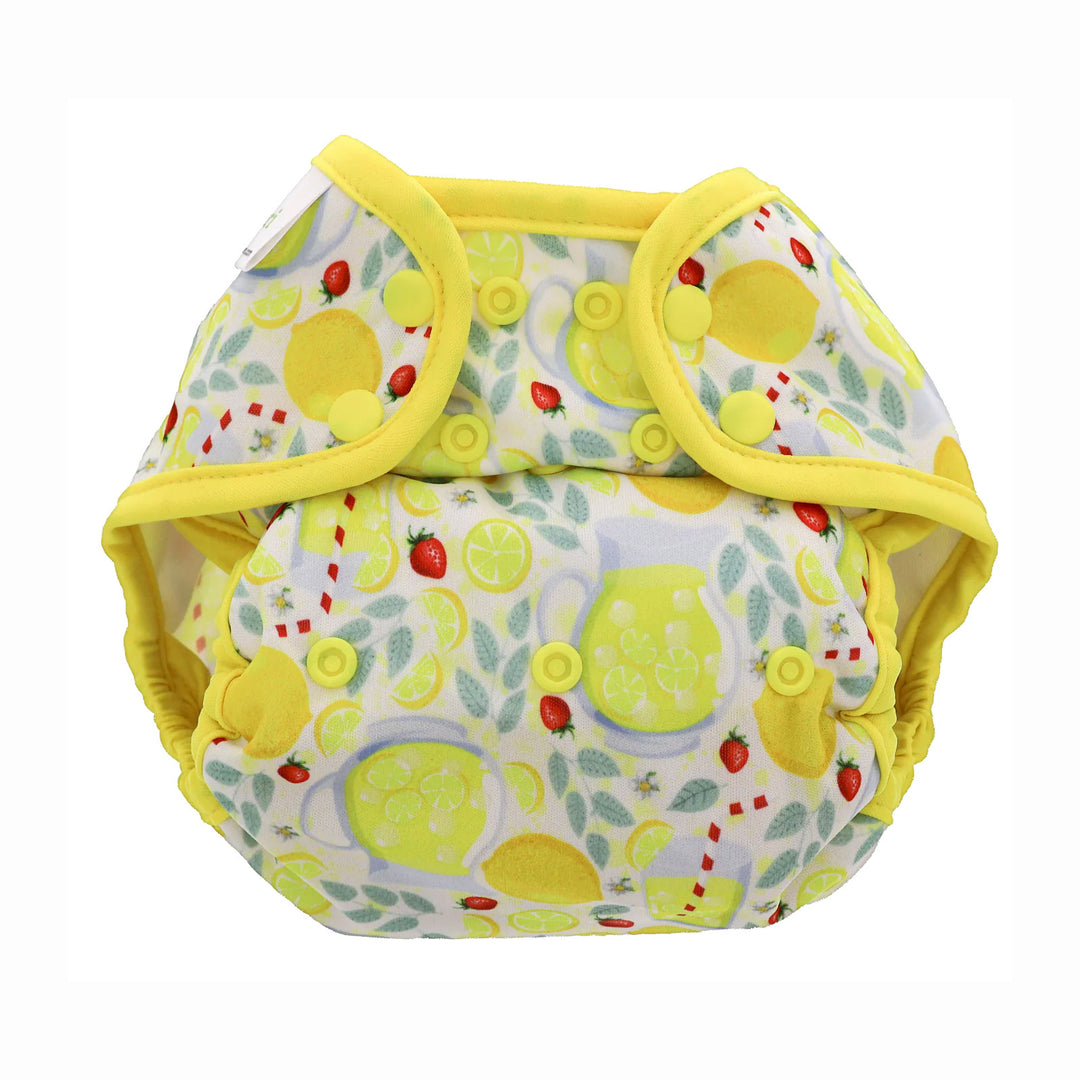 lemon yellow print diaper cover