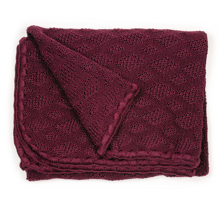 Disana Babydecke wool baby blanket cassis closeup