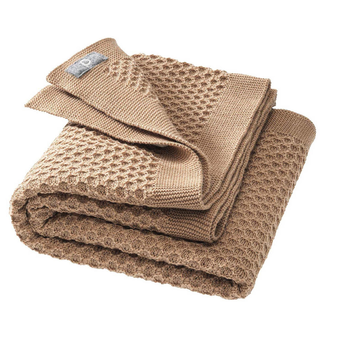 Disana wool blanket honeycomb caramel light brown