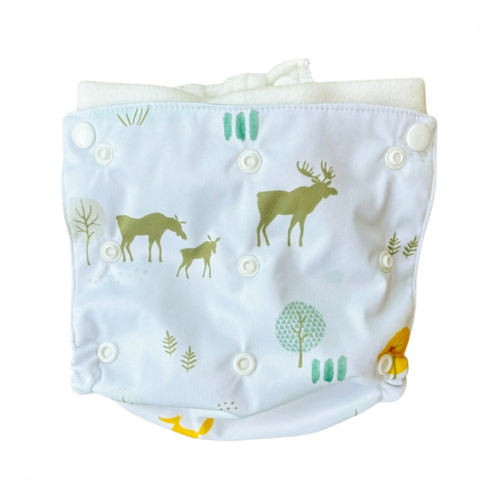 Flappy nappies forest print elimination communication diaper cover