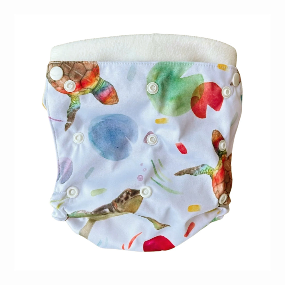 Flappy nappies turtles print elimination communication diaper cover