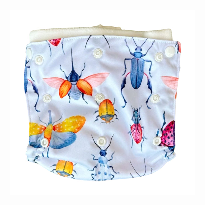 Flappy nappies bugs print elimination communication diaper cover