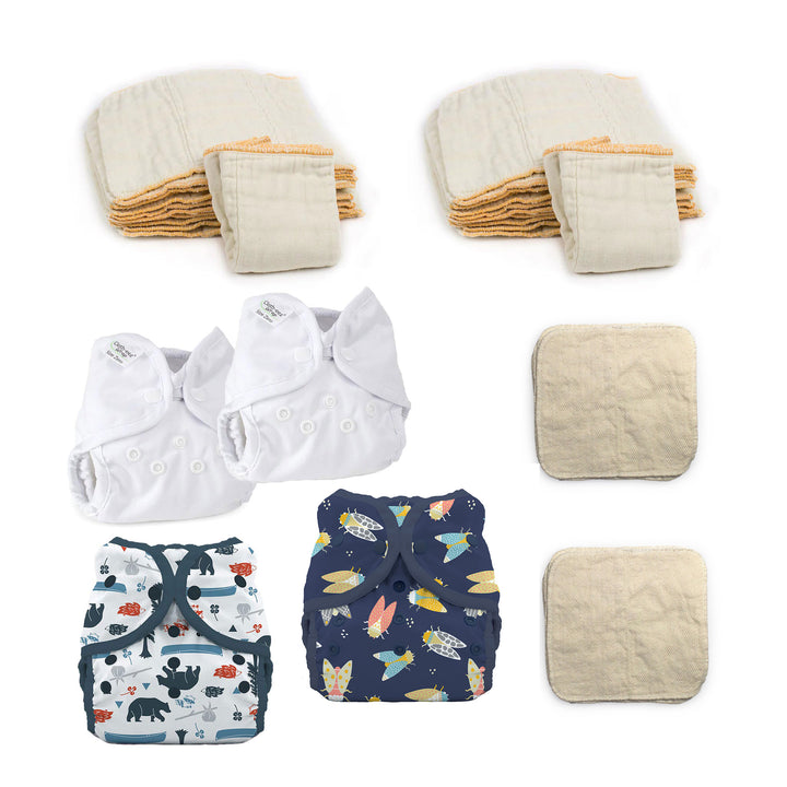 organic newborn baby diaper kit for a boy