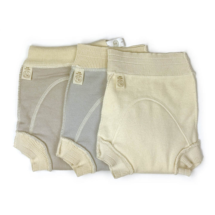 LanaCare night wool diaper covers in three colors