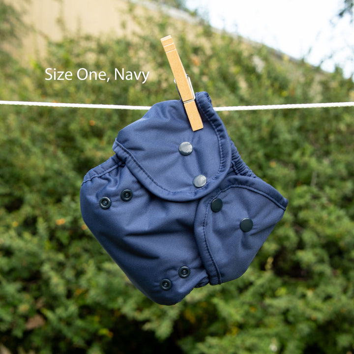 Size one Thirsties Duo Wrap navy blue