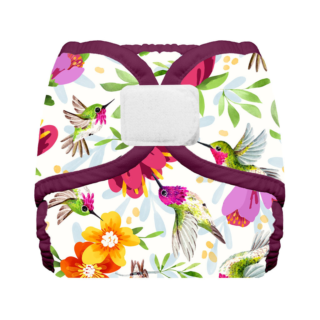 Thirsties Diaper Cover Hook and Loop Hummingbirds