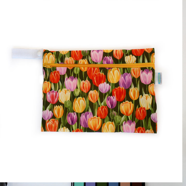 tulip print diaper wet bag