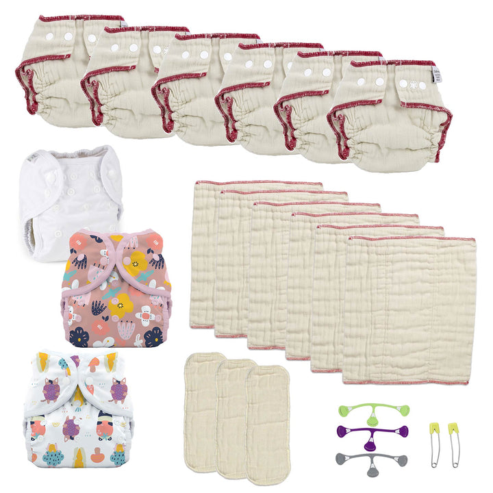 try cloth diapers kit fitted for a girl medium