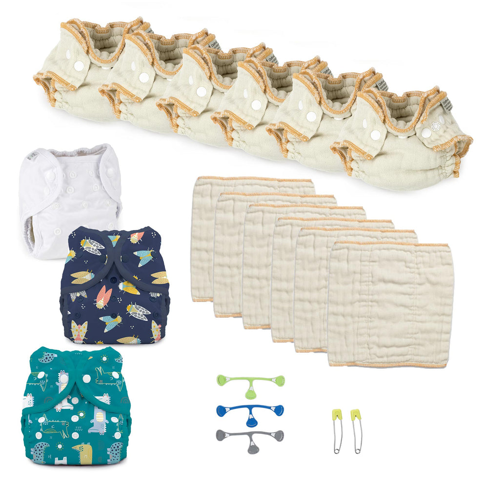 newborn cloth diaper kit for a boy