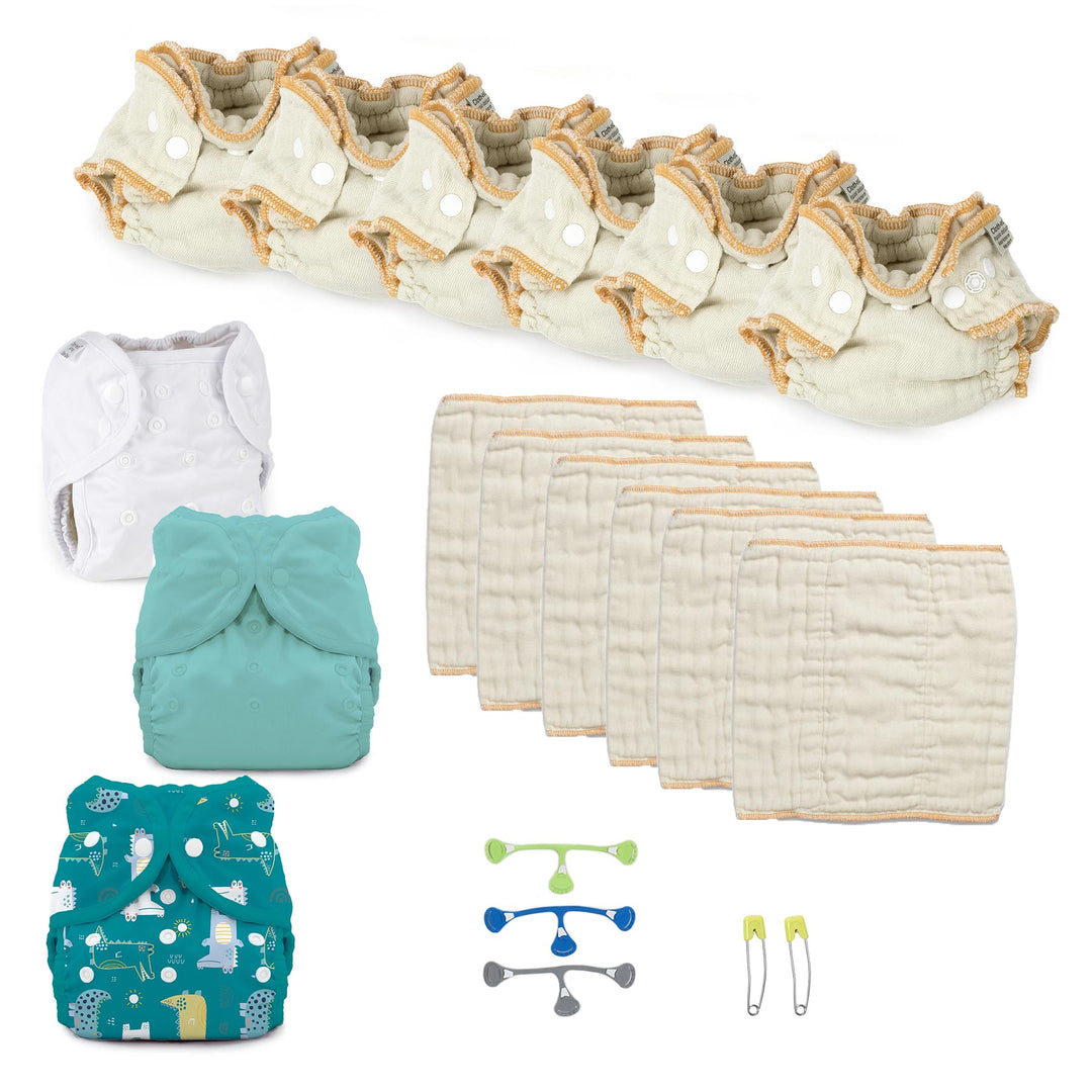Newborn cloth diaper kit maui blue