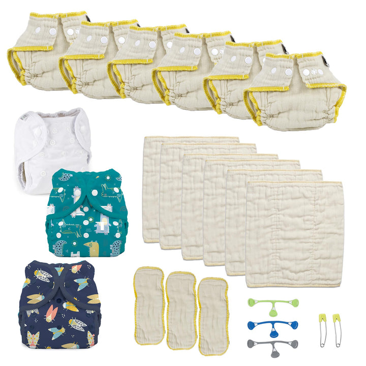 try both kinds of cloth diaper kit for a boy baby