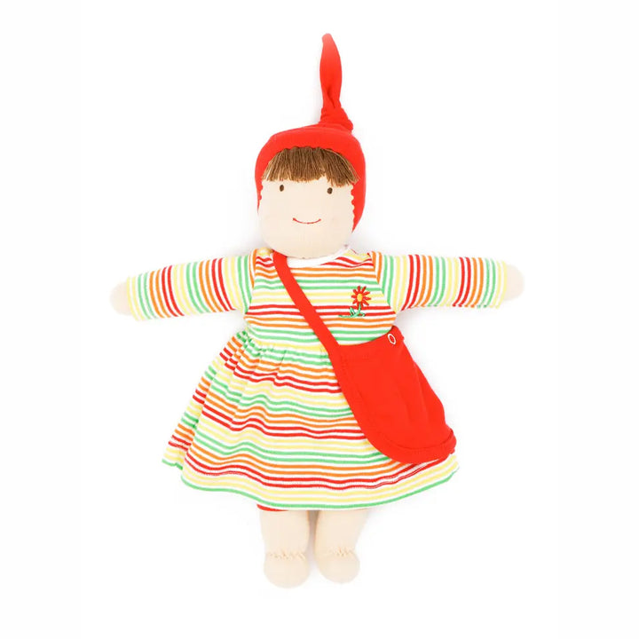 organic waldorf doll  jill stripe dress