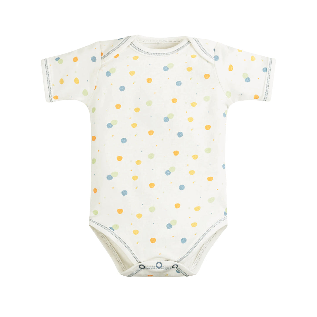 organic baby onesie shirt dots