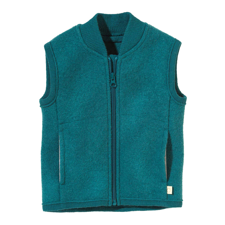 Disana wool vest pacific teal