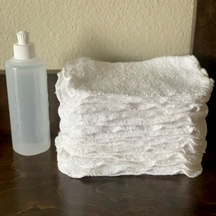 Cotton cloth wipes and peri bottle