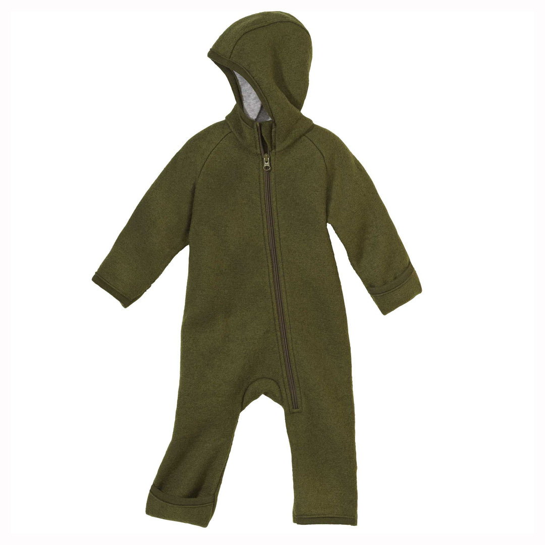 Disana zip overall wool snowsuit olive