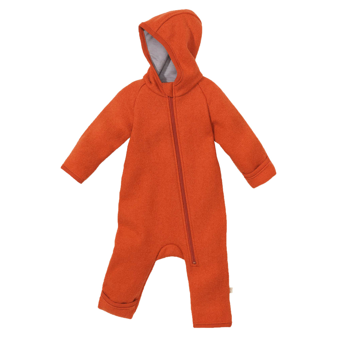 Disana zip overall baby wool snowsuit orange small