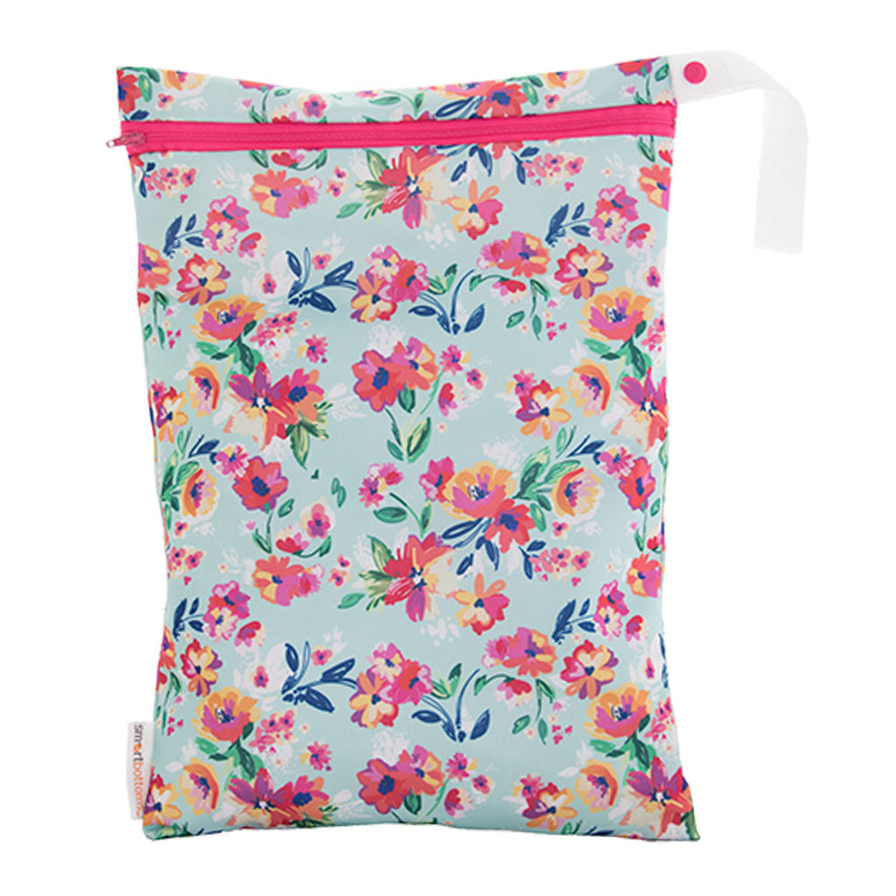 Smart Bottoms On the Go Wet Bag Aqua Floral