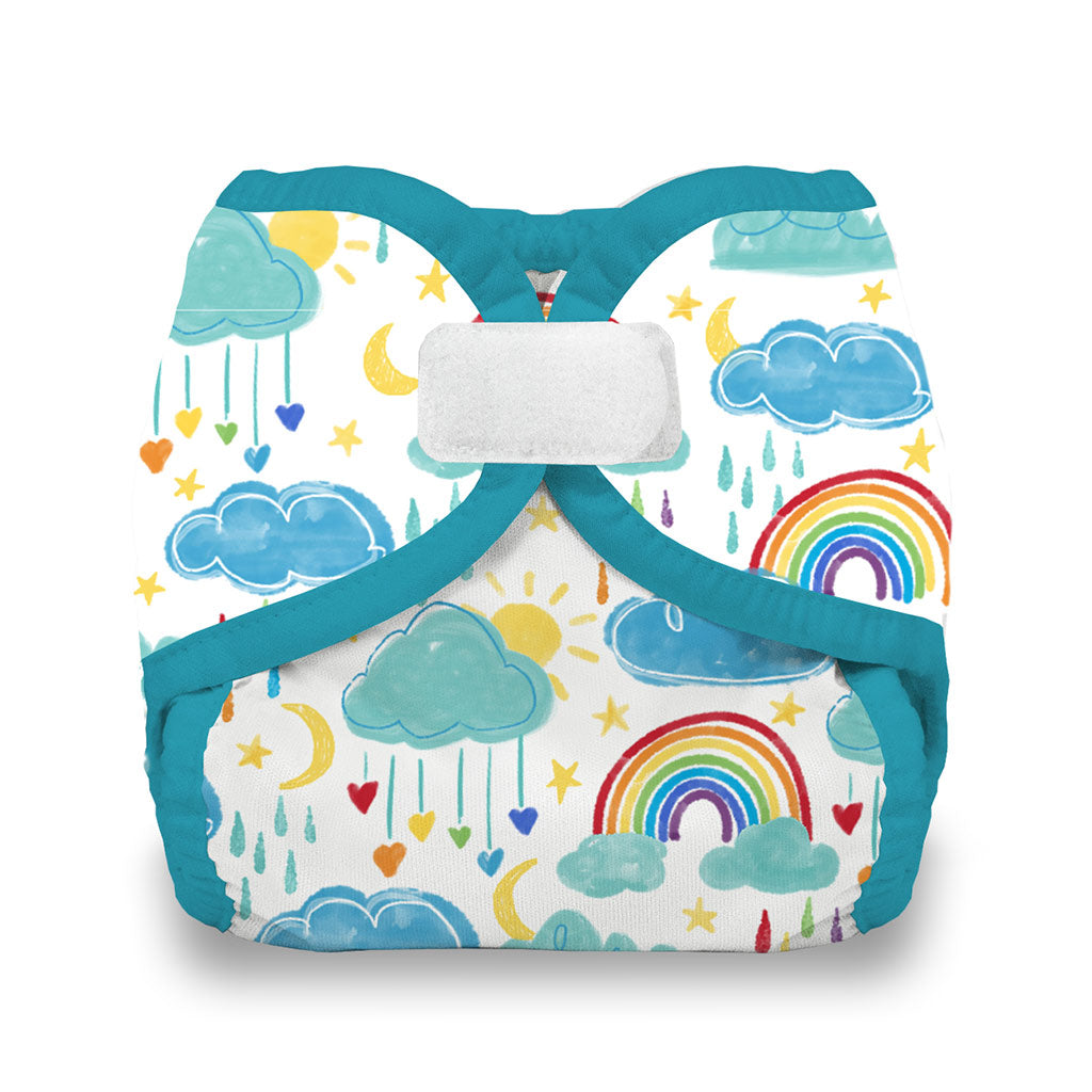 Thirsties Diaper Cover Hook and Loop Rainbow Newborn